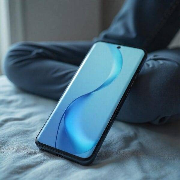 Smartphone Samsung Galaxy A34 colorido mostrando o conjunto de câmeras triplas e a tela frontal com bordas finas.