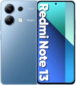Xiaomi Redmi Note 13 em destaque com ícones de prós e contras, análise completa antes de comprar o celular.