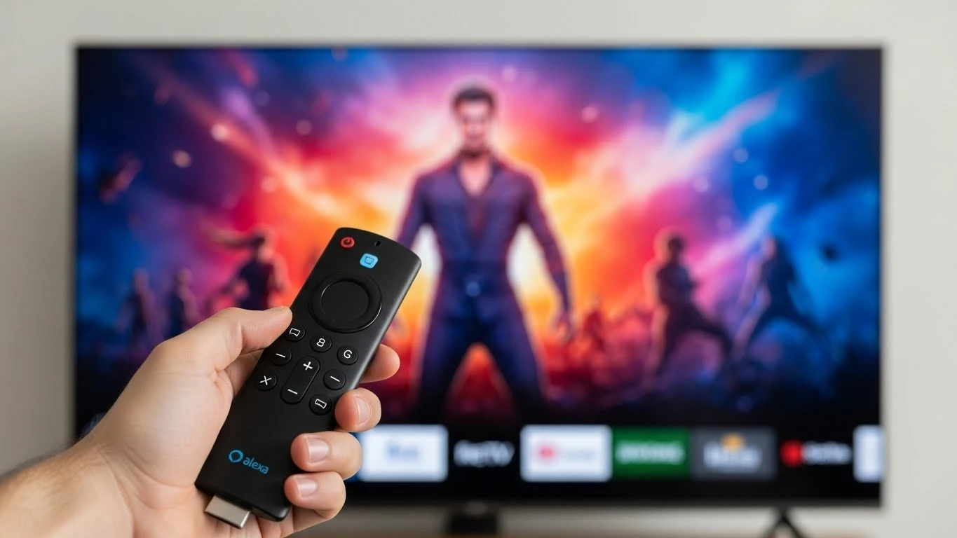 Amazon Fire TV Stick, mostrando como transformar uma TV comum em Smart TV e Cinema Inteligente de forma acessível.