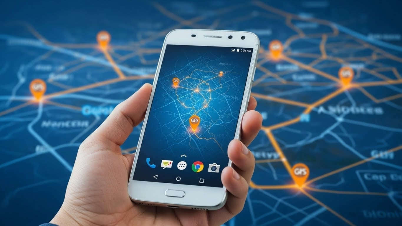 Rastreador Android ajudando a encontrar um celular perdido em um mapa, ativando a segurança e o recurso de localização.